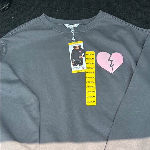 Wildfox Tops - Wildfox Gray and Pink Sweatshirt Casual Comfort